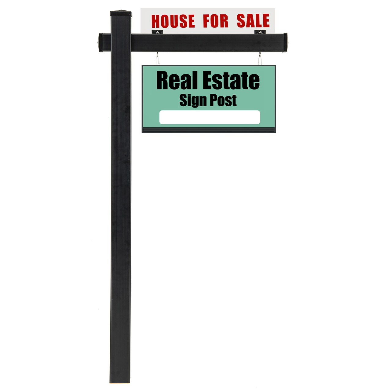 6ft UPVC Real Estate Signpost with 36" Arm Steel Power Stake, No-Dig Installation